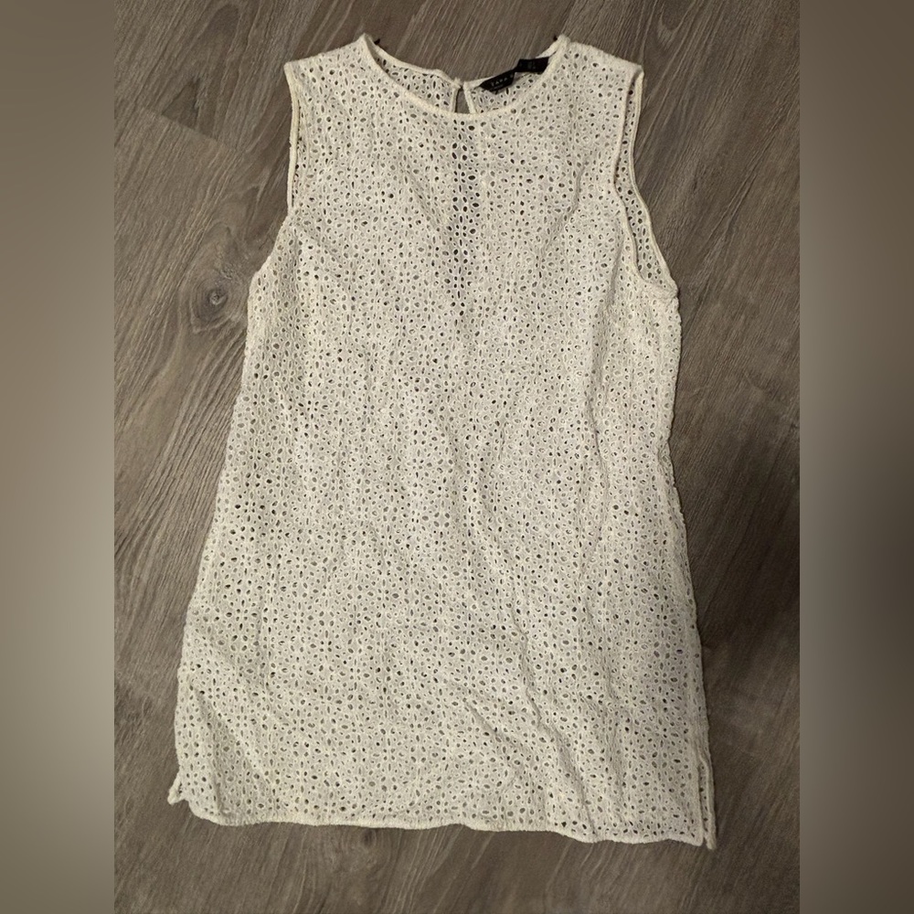 Zara white eyelet top
